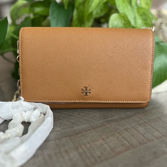 NWT Tory Burch Emerson Chain Wallet Crossbody Purse - Tiger’s Eye - Picture 4 of 5